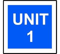 Unit 1 | Self-adhesive Vinyl Stickers | Attention Sign for Warehouses, Industrial Sites, Business Parks, and Storage Facilities