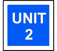 Unit 2 | 30cm x 30cm | Blue/White - Dibond Aluminium Sign for Warehouses, Industrial Sites, Business Parks, and Storage Facilities