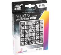 UNIT Gamegenic Galaxy Series - Moon - D6 Dice Set 12 mm (36 pcs) Black
