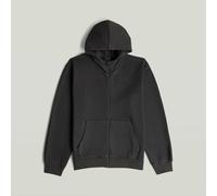 Unit Washed Full Zip Hooded Sweater - Black - Men M