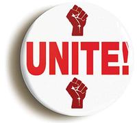 Unite Socialist Solidarity Fridge Magnet (Circular 2inch / 50mm Diameter)
