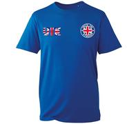 Unite The Kingdom T-Shirt, Bold Union Jack Graphic Design, British Pride Patriotic Tee, Novelty UK Lover Gift (Royal, L)