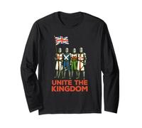 Unite The Kingdom. Union Jack Knights Retro Long Sleeve T-Shirt