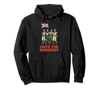 Unite The Kingdom. Union Jack knights retro Pullover Hoodie