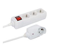 UNITEC 2m White 3 Way Power Strip with Switch