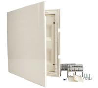 Unitec 40627 2-Row Flush Mount Distribution Board Box IP30 With Door