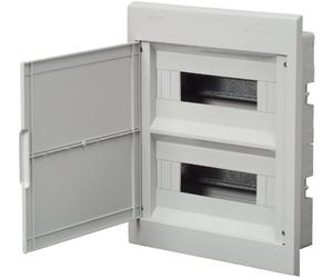 Unitec 40627 Small Distribution Board Flush-Mounted with Door 2 Rows IP30