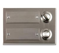 Unitec 41105 Surface-Mounted Door Bell Push Button 2-Channel Stainless Steel