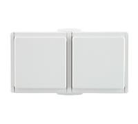 Unitec 45285L Aquarius FR double socket, surface-mounted, loose, polar white