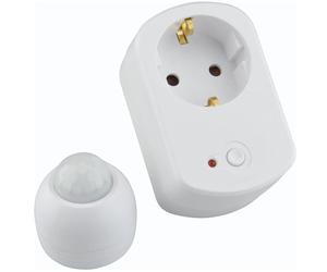 Unitec 47598X Wireless Motion Sensor Plug Adapter, 15m 100° White Funk Steckdose