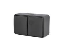 UNITEC Combination on/off switch and socket AP/FR Aqua, IP54, surface-mounted, suitable for damp rooms, for indoor and outdoor use, anthracite, 1 piece