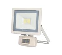 UNITEC LED Spotlight with 180° Infrared Motion Sensor 10 Watt 800 Lumen Including Cable Connection 6500 Kelvin White IP44 Die-Cast Aluminium Safety Glass Energy Efficiency Class White, 10W 800lm