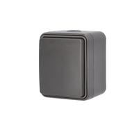 UNITEC Socket 1-Way AP/FR Aqua, Surface-Mounted, Suitable for Wet Rooms, IP54, for Indoor and Outdoor Use, Anthracite, Pack of 1