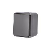UNITEC Switch AP/FR Aqua Surface-Mounted, Suitable for Wet Rooms, IP54, for Indoor and Outdoor Use, Anthracite, Pack of 1