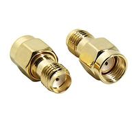 UniteCom 2 x SMA Female to RP-SMA Male Low Loss Adapters Straight Socket RF Coax Antenna Barrel Connector 4G 5G Wi-Fi LoRa Helium RF UHF VHF
