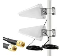 UniteCom 4G 5G High Gain Directional LPDA Yagi Antenna 11dBi 10 Meter LMR195 Cable 50 Ohm 600MHz-6GHz IP67 Indoor/Outdoor Waterproof LTE Aerial Three 02 Vodafone EE (Dual Antennas - 10M Cables)