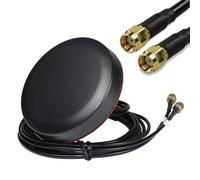 UniteCom Dual Input 2.4GHz & 5GHz Dual Band Wi-Fi Puck Antenna 3 Meter Cable RP-SMA Connector Broadband Internet Waterproof Outdoor Indoor Rugged Anti Vandal 802.11AC AX WIFI 6