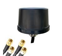 UniteCom Heavy Duty MiMo 4x4 Quad Input 5G 4G Antenna with 5 Meter LMR195 Cables and SMA Male Connectors,4 port, 600MHz - 6000MHz Mobile Cellular Broadband Internet Outdoor External