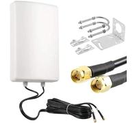 UniteCom High Gain Directional 4G/5G Antenna 10 Meter Cables LTE MiMo Panel Pole Mountable Dual Input Broadband Mobile Internet Waterproof IP67 Diversity Aerial 02 Vodafone EE Three