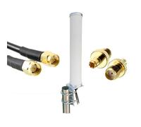 UniteCom High Performance 4G/5G MIMO Waterproof Outdoor Antenna High Gain Pole Mount LTE Heavy Duty Dual Input 10 Meter SMA Broadband Router Mobile Internet Aerial (10M Cables & TS9 Adapters)