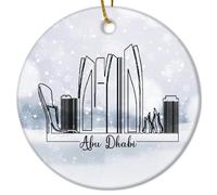 United Arab Emirates Abu Dhabi Christmas Ceramic Ornaments Christmas Souvenirs City View Scenery Funny Ornament For Decorating Christmas Home 3 IN