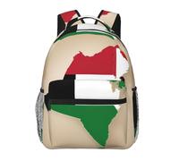 United Arab Emirates Flag Map01 Print Casual Daily Bookbag, 20 * 29 * 40cm Durable Basic Backpack For Travel And Vacation Classics Daypack