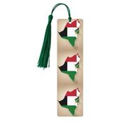 United Arab Emirates Flag Map01 Print Reading Page Markers Wooden Bookmarks, 5pcs Wood Bookmarks with Tassels, Gifts for Men Women