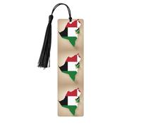 United Arab Emirates Flag Map01 Print Reading Page Markers Wooden Bookmarks, 5pcs Wood Bookmarks with Tassels, Gifts for Men Women