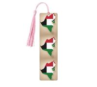 United Arab Emirates Flag Map01 Print Reading Page Markers Wooden Bookmarks, 5pcs Wood Bookmarks with Tassels, Gifts for Men Women