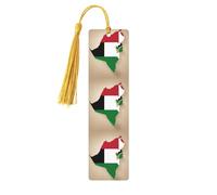 United Arab Emirates Flag Map01 Print Reading Page Markers Wooden Bookmarks, 5pcs Wood Bookmarks with Tassels, Gifts for Men Women