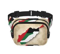 United Arab Emirates Map 02 print Cute Large Black Fanny Packs for Women Cross Body Waist Bag Nylon Fashionable Fanny Pack, Black, One Size
