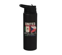 United Beyond Borders Mexico Czech Republic Two Nations Stainless Steel Insulated Water Bottle