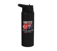 United Beyond Borders Turkiye Australia Two Nations Stainless Steel Insulated Water Bottle