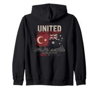 United Beyond Borders Turkiye Australia Two Nations Zip Hoodie
