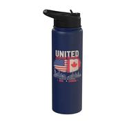 United Beyond Borders USA Canada Two Nations Stainless Steel Insulated Water Bottle