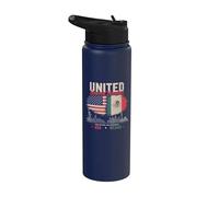 United Beyond Borders USA Mexico Two Nations One Friendship Stainless Steel Insulated Water Bottle