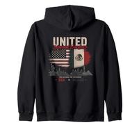 United Beyond Borders USA Mexico Two Nations One Friendship Zip Hoodie