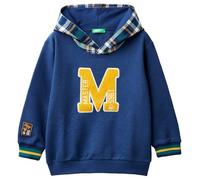 United Colors of Benetton Boys Maglia C/Capp. M/L 32n4g200r Hooded Sweatshirt, Blu, UK