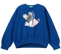 United Colors of Benetton Girls and Girl's Jersey G/C M/L 3J68C10K0 Hooded Sweatshirt, Blue, 150 cm