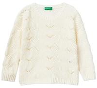 United Colors of Benetton Girls and Girl's Mesh G/C M/L 16clg100g Sweater, Bianco Panna 0r2, 82