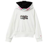 United Colors of Benetton Girls and Girl's Shirt C/CAPP. m/l 330sc203s Hooded Sweatshirt, White, 130 cm