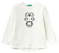United Colors of Benetton Girl's T-Shirt M/L 3096G10ag, White Cream 074, 82