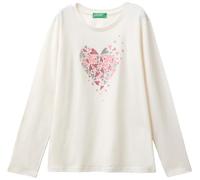 United Colors of Benetton Girl's T-Shirt M/L 3i1xc10kb, White, 120 cm