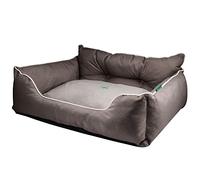 UNITED COLORS OF BENETTON. - Polyester Pet Bed - Soft & Comfortable Dog and Cat Beds with Piping - 630g White Fibre Filling, Brown - 75 x 60 x 25cm