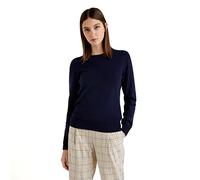 United Colors of Benetton Women's Mesh G/C M/L 1002d1k01 Sweater, Dark Blue 016, XS