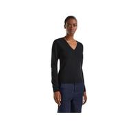 United Colors of Benetton Women's V Neck Sweater M/L 1002d4488, Black 100, XL