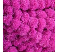 United Craft Art 10 Strands Pink Flower Home Décor Garlands Artificial Marigold Garlands Decoration, 4.5-5 Feet Long