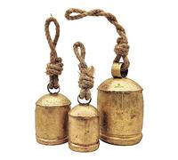 United Decor Shabby Chic Country Style Rustic Metal Set of 3 Hanging Harmony Giant Cow Bells