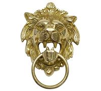 United Graphix Decorative Lion Face Brass Metal Door Knocker Traditional Home Decor