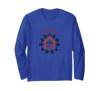 United in Amistad vs House: Community Solidarity Symbol Long Sleeve T-Shirt, Adult Unisex, Royal Blue, S
